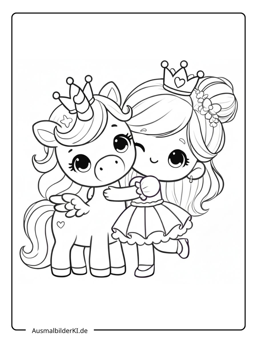 ausmalbild prinzessin einhorn