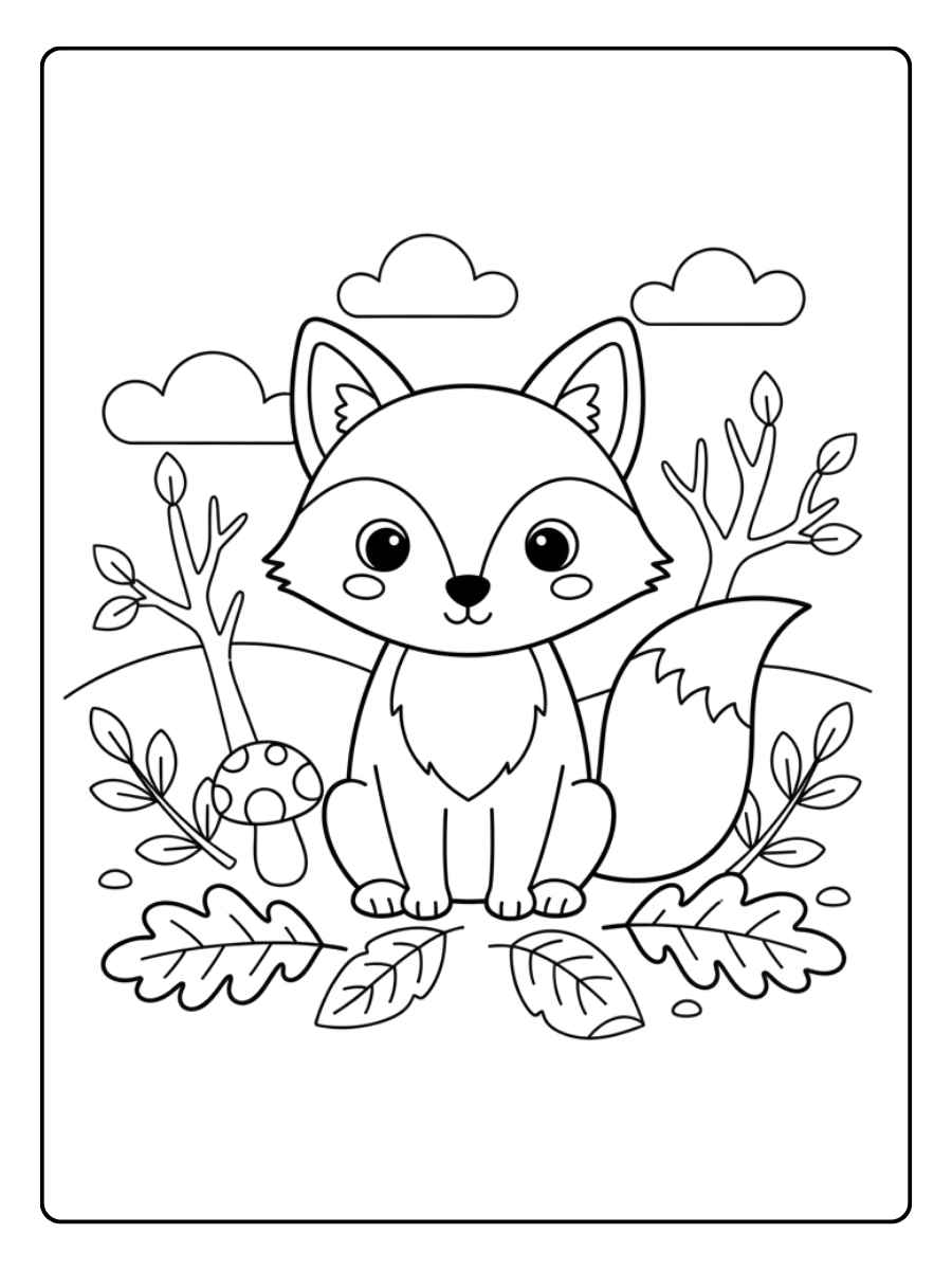 ausmalbilder herbst fuchs einfach