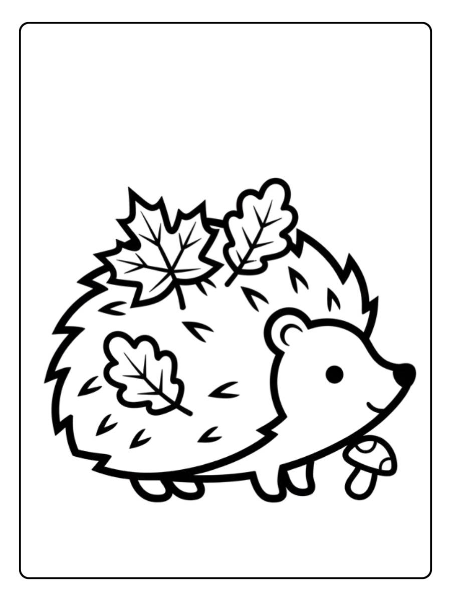ausmalbilder herbst igel simpel
