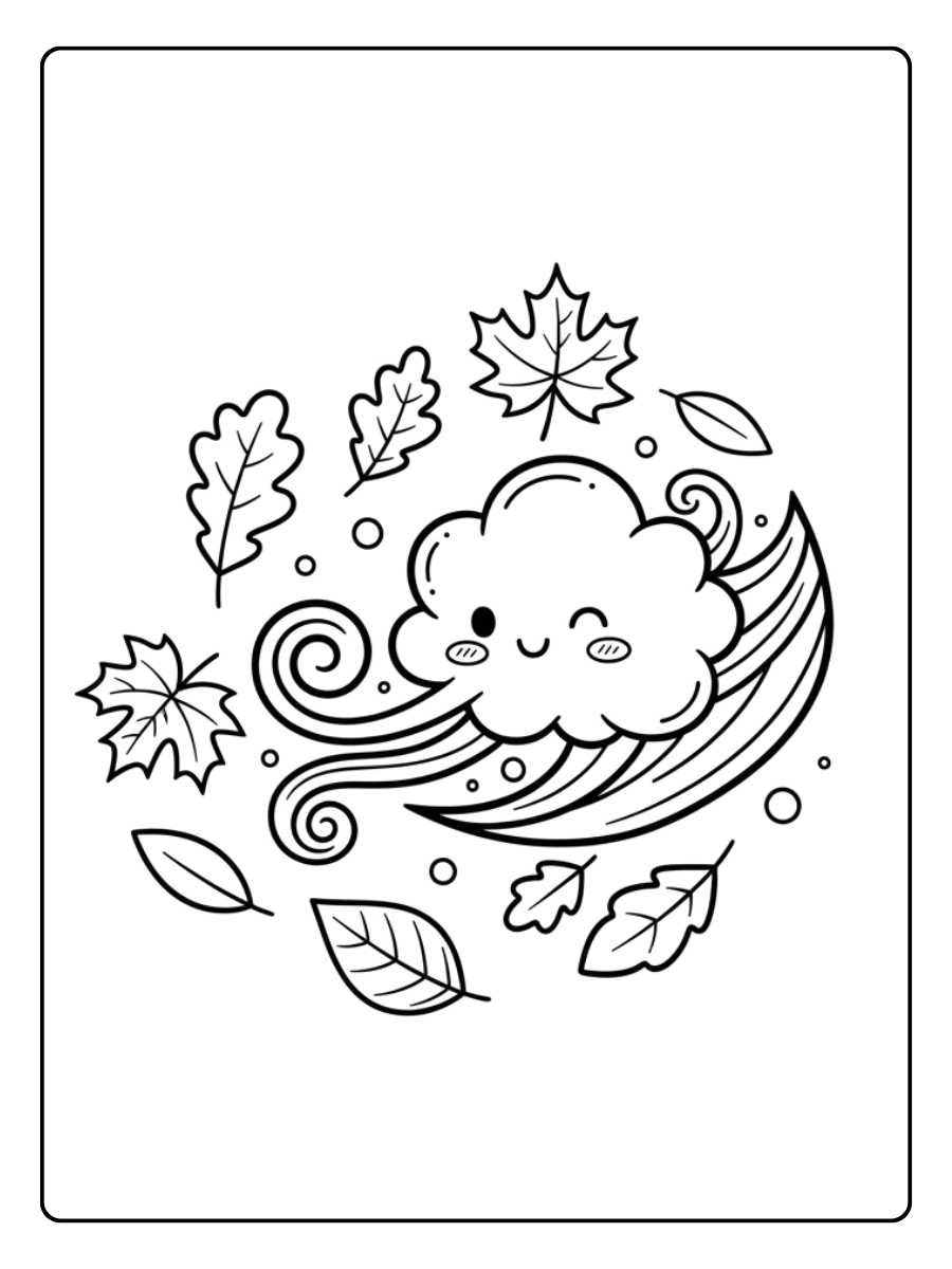 ausmalbilder herbst wind und blaetter