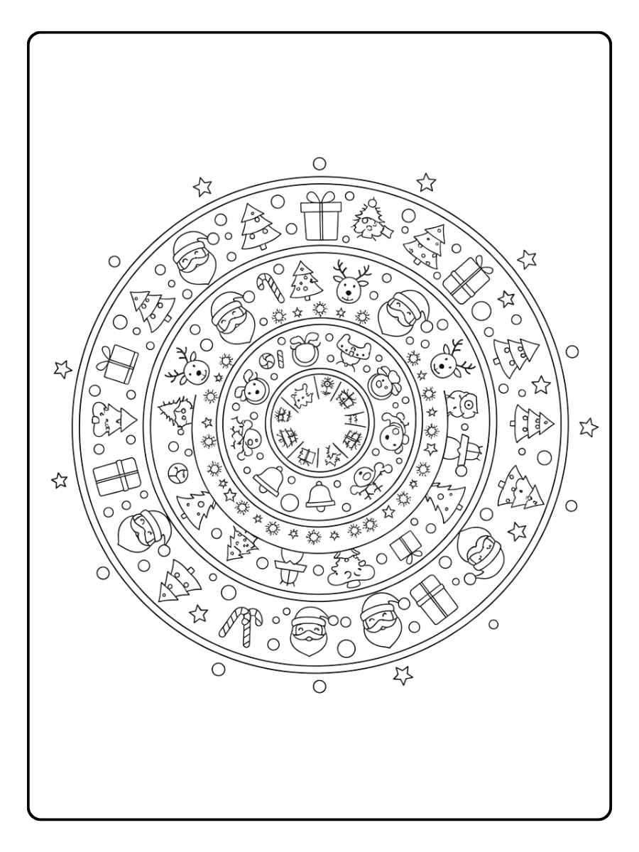 ausmalbilder mandala weihnachten zentralspirale