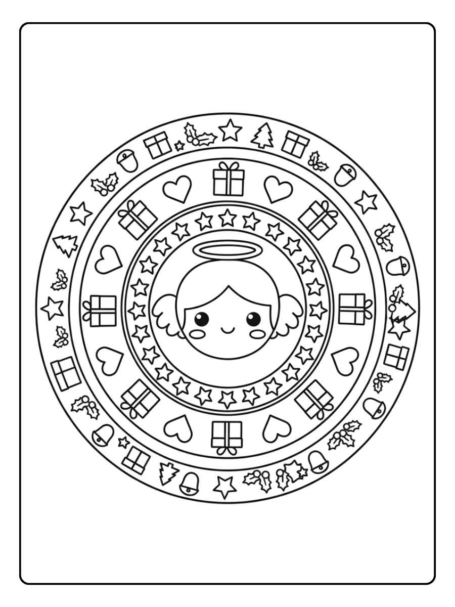 ausmalbilder mandala weihnachten engel