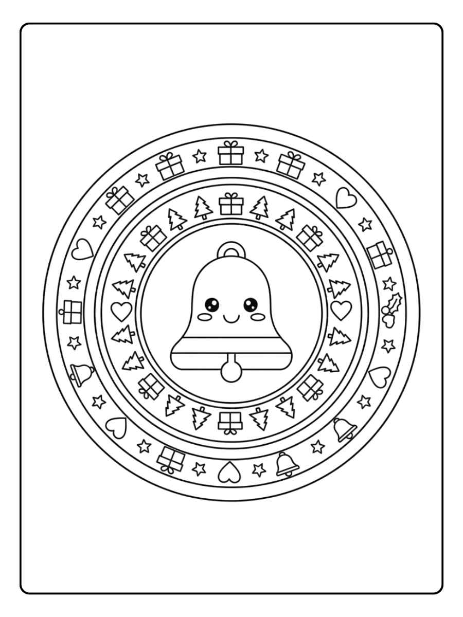 ausmalbilder mandala weihnachten glocke