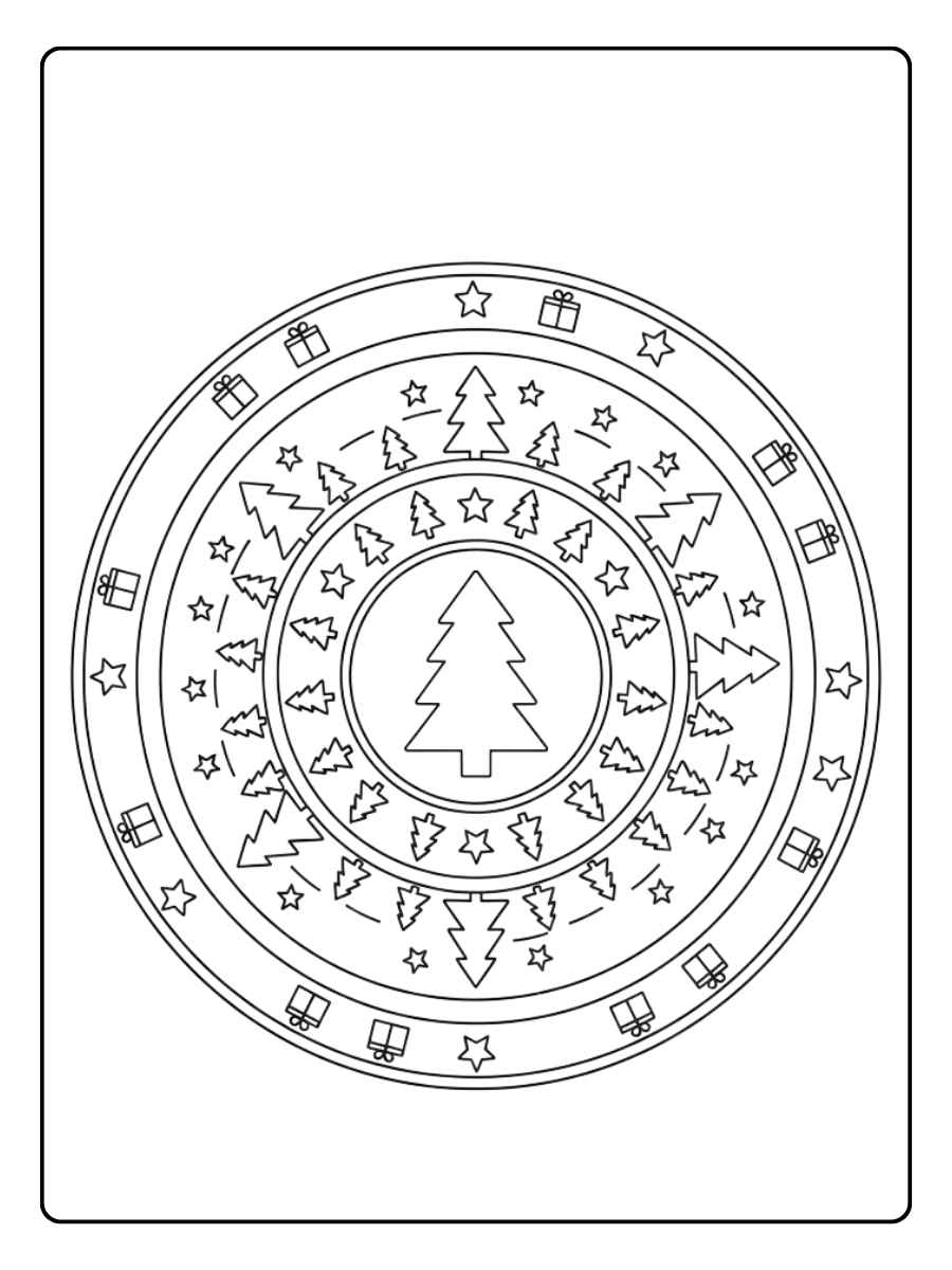 ausmalbilder mandala weihnachten tannenbaum
