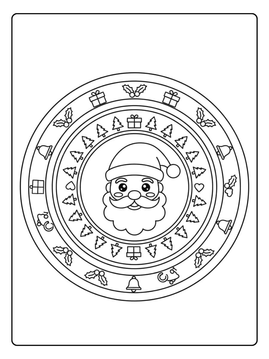 ausmalbilder mandala weihnachten weihnachtsmann
