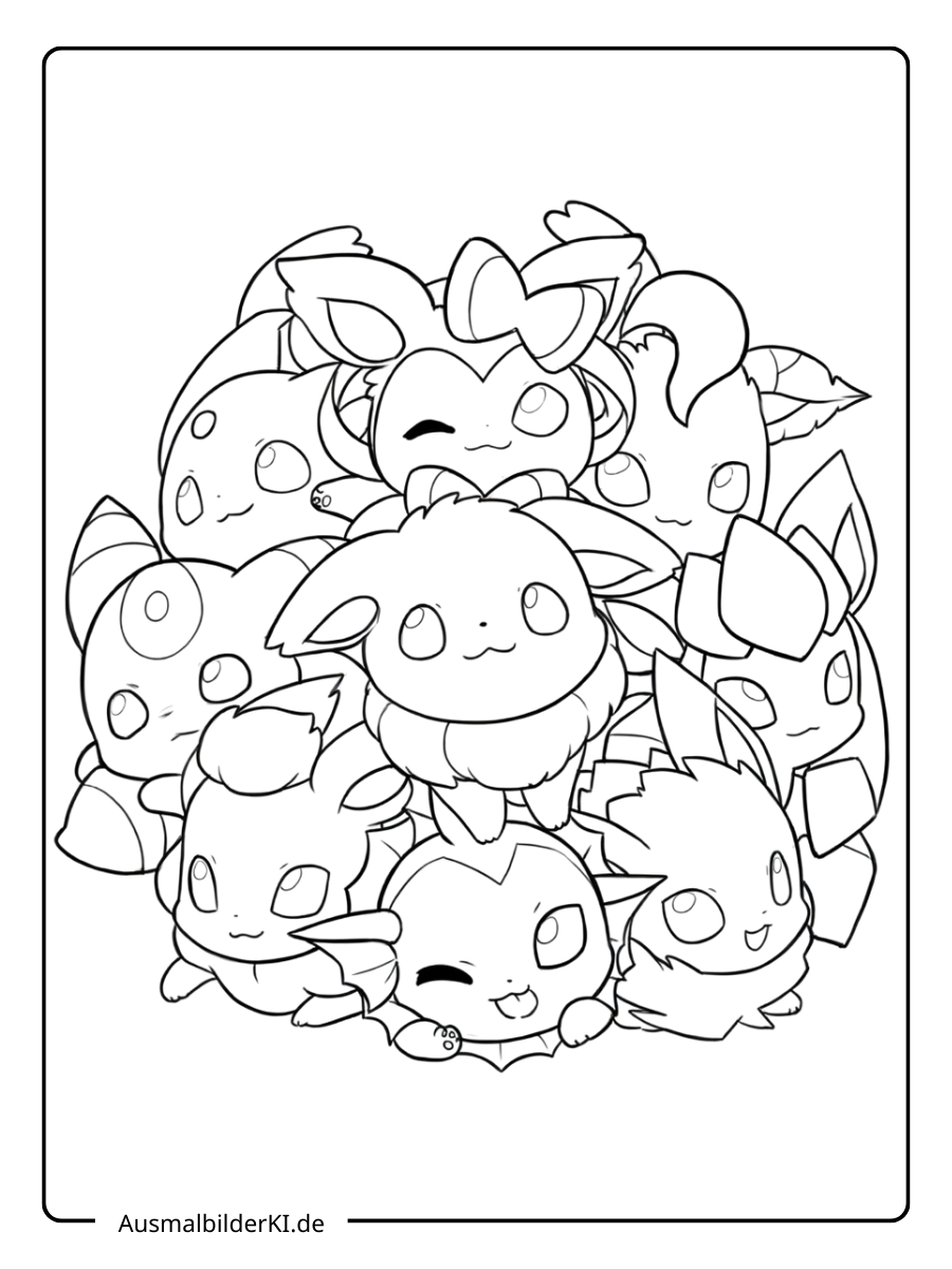Ausmalbilder Pokémon - süße Pokémon