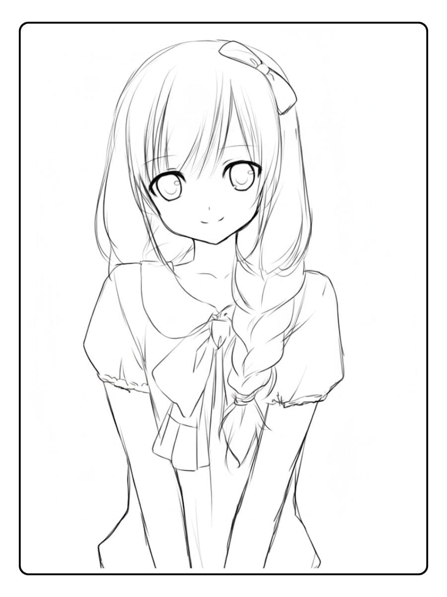 Anime Ausmalbilder Junge im Schuluniform Stil