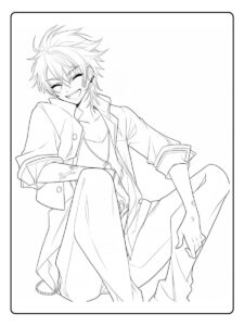 Anime Ausmalbilder Jungs Cooles Lächeln