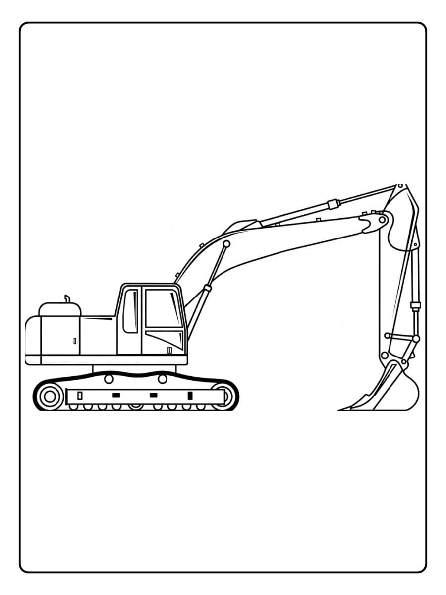 Ausmalbild Bagger Einfache Konturen
