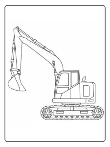 Ausmalbild Bagger auf der Baustelle