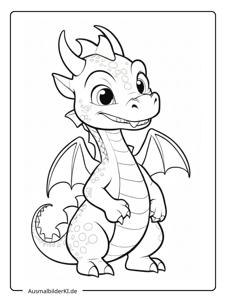 Ausmalbild Drache (11)
