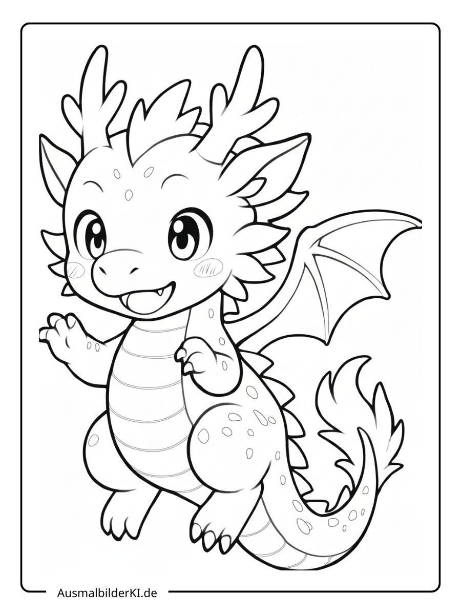 Ausmalbild Drache (12)