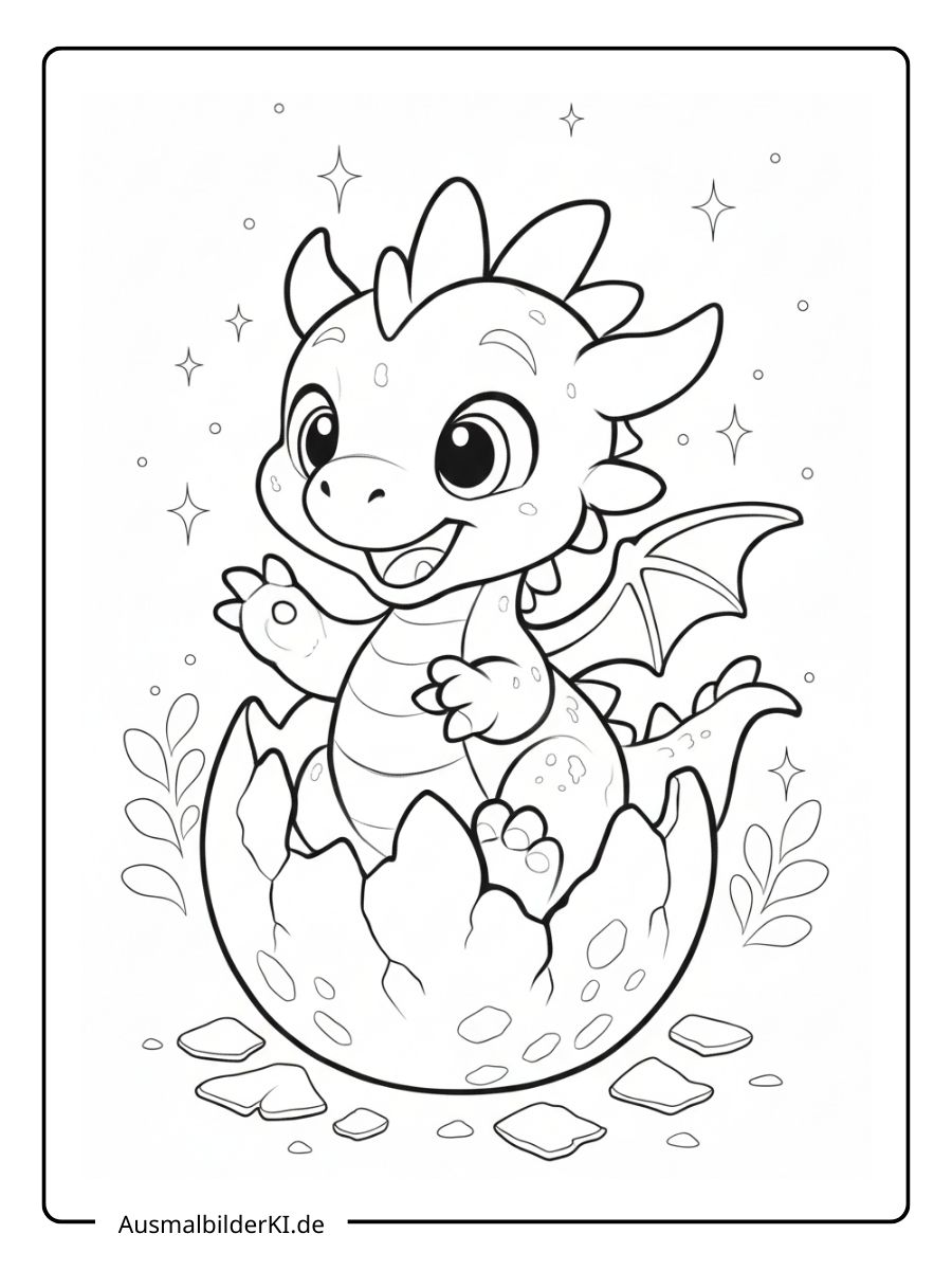 Ausmalbild Drache (13)