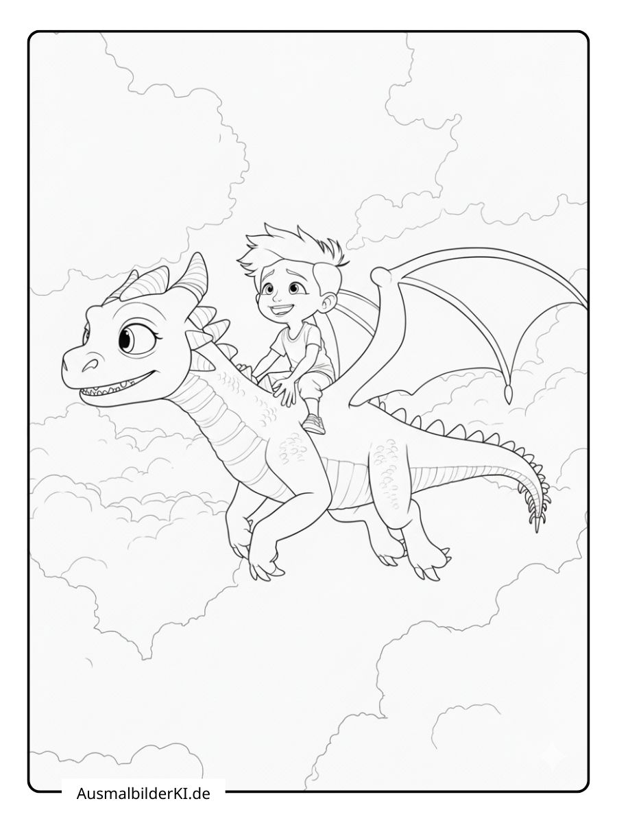 Ausmalbild Drache (2)