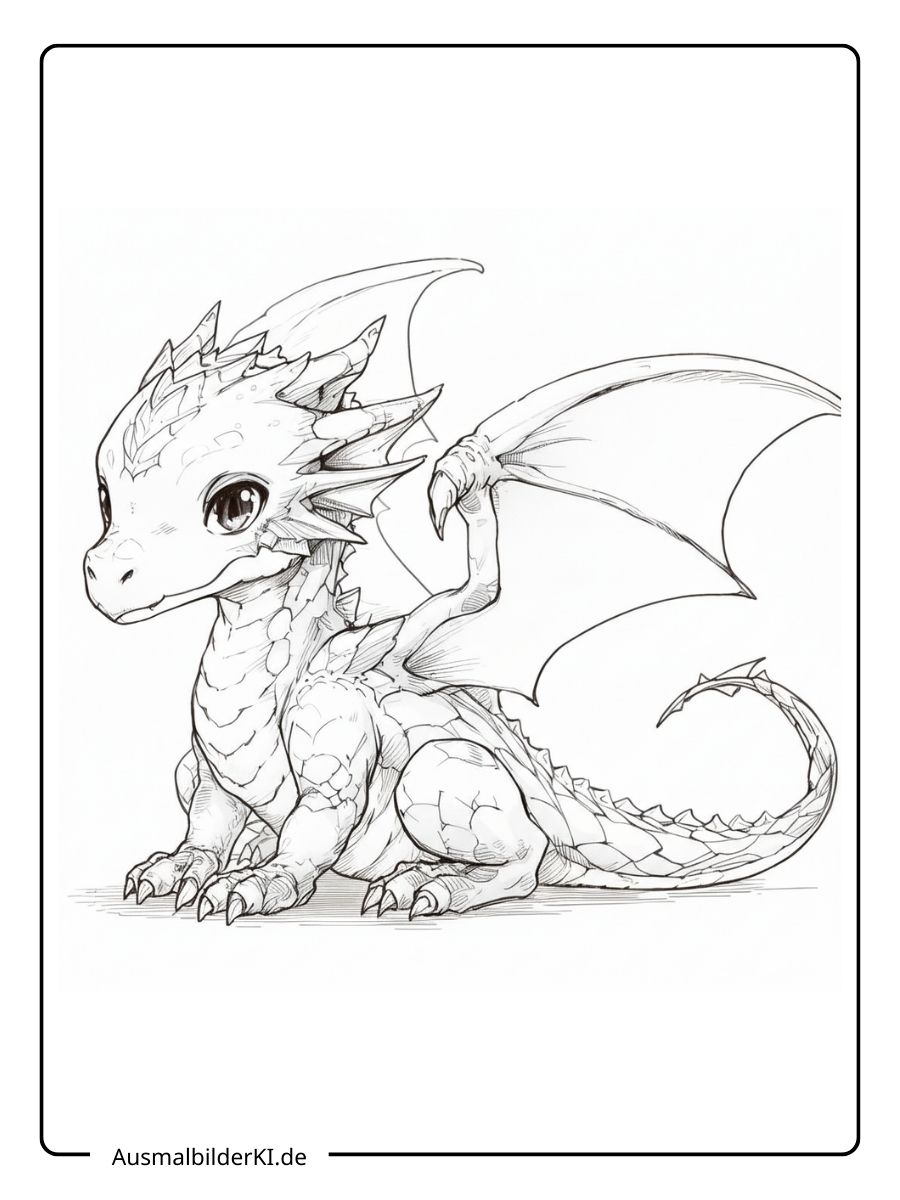 Ausmalbild Drache (20)