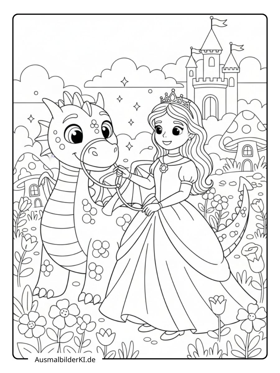 Ausmalbild Drache (3)