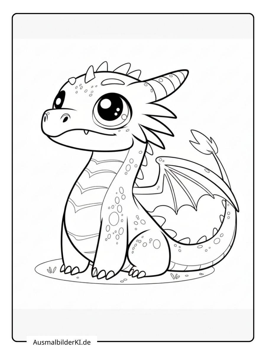 Ausmalbild Drache (4)