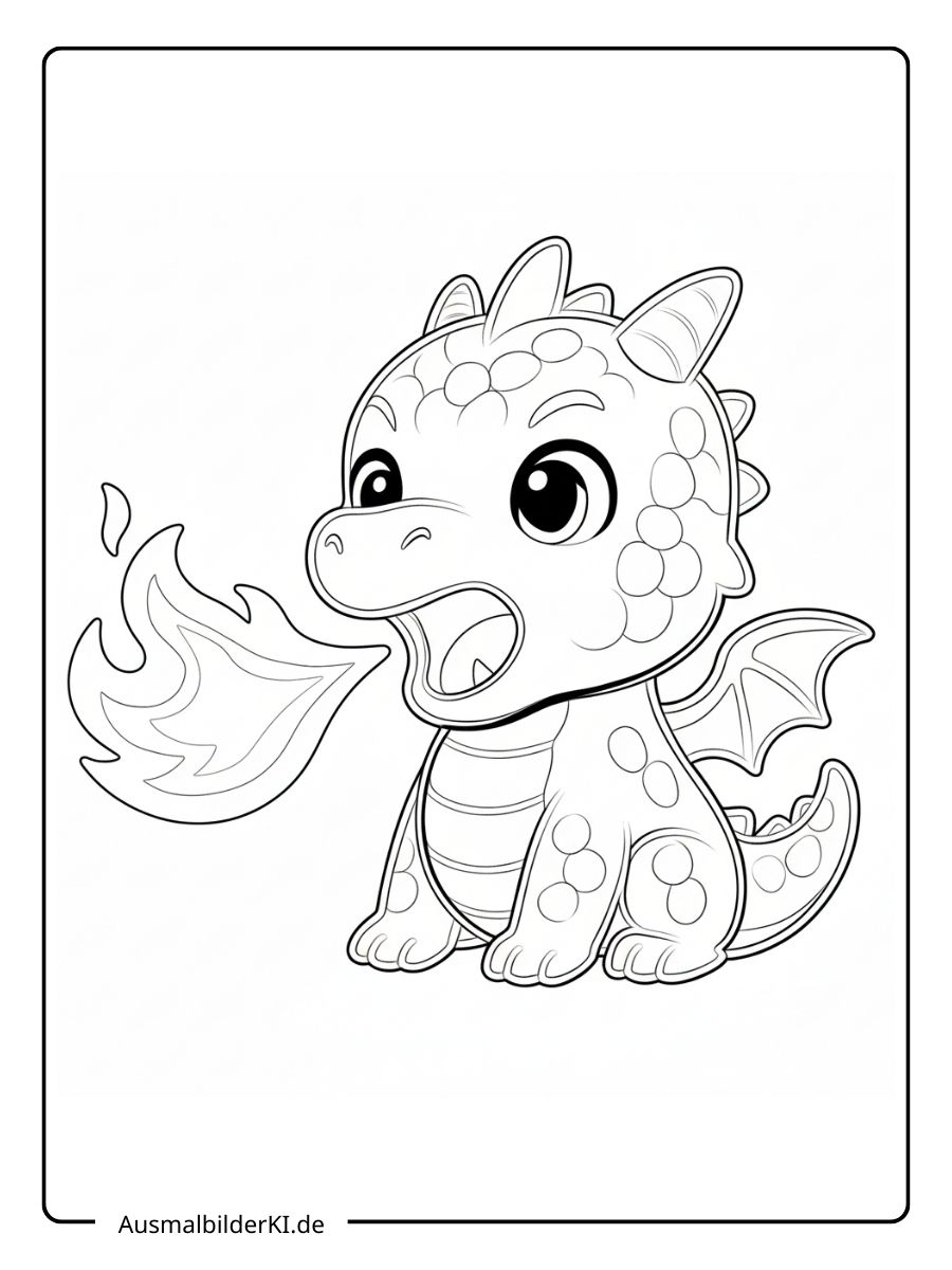 Ausmalbild Drache (7)