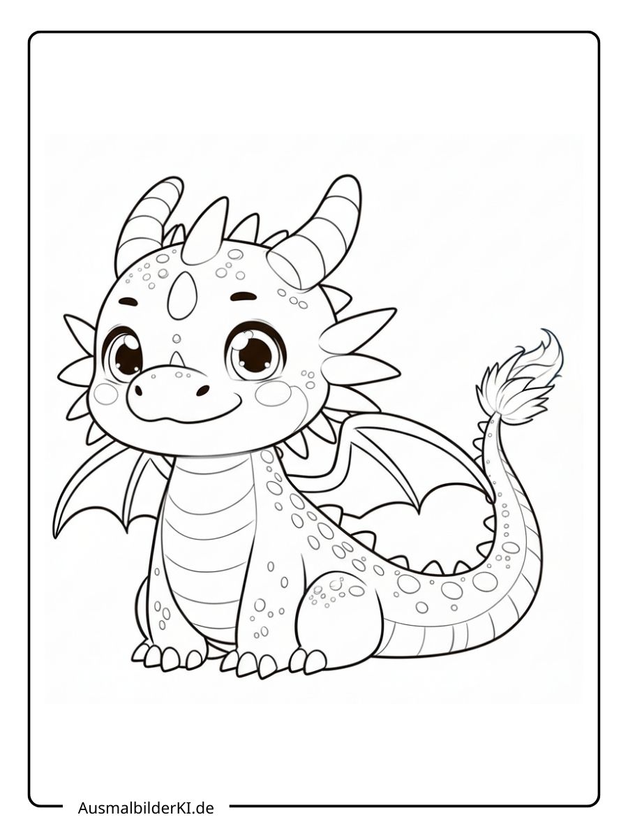 Ausmalbild Drache (9)