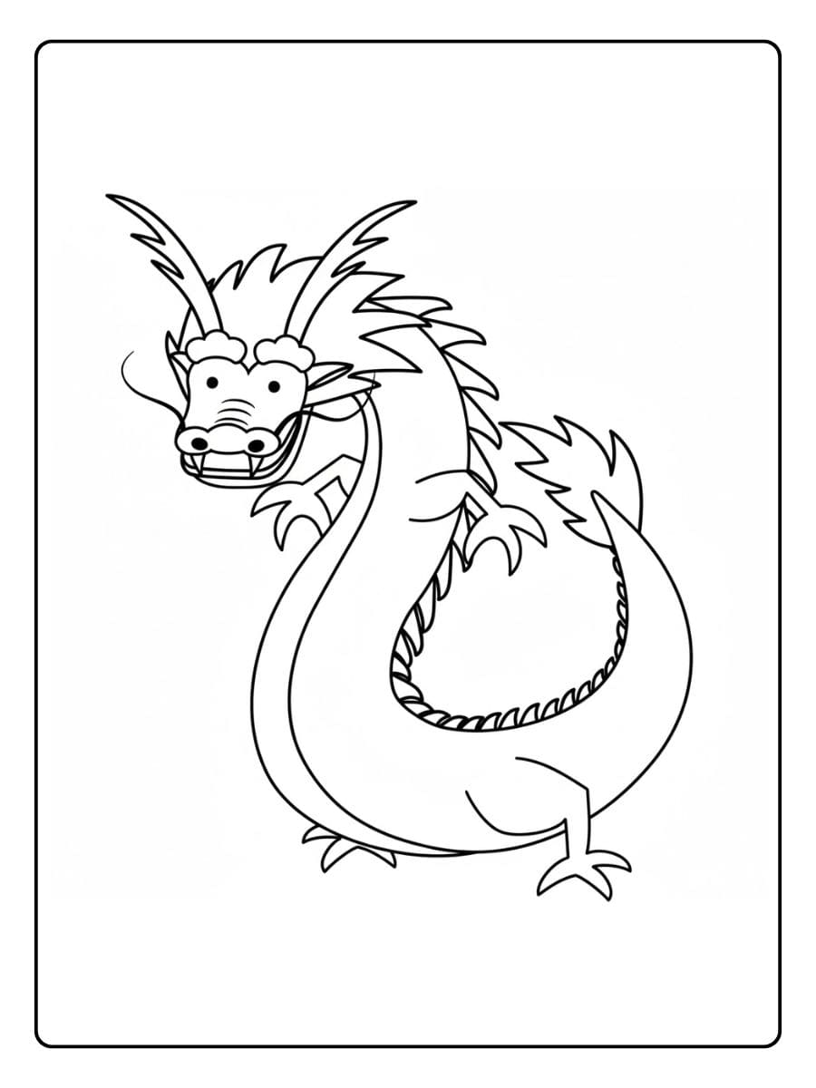 Ausmalbild Drache Traditioneller Chinesischer Drache Umriss