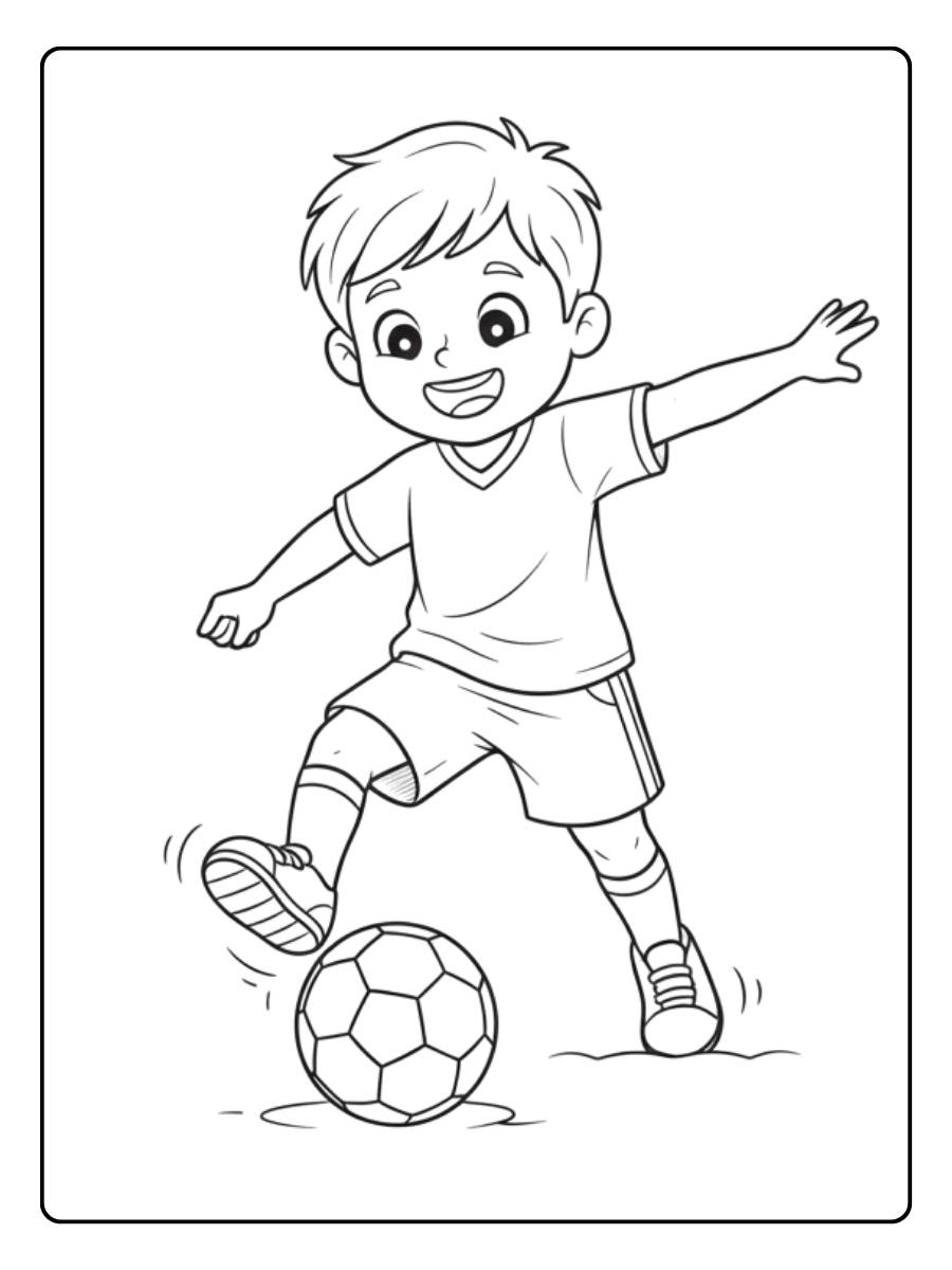 Ausmalbild Fußball Fußballspaß für Jungen