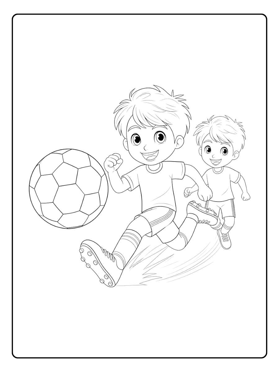 Ausmalbild Fußball Mein erstes Fußballspiel