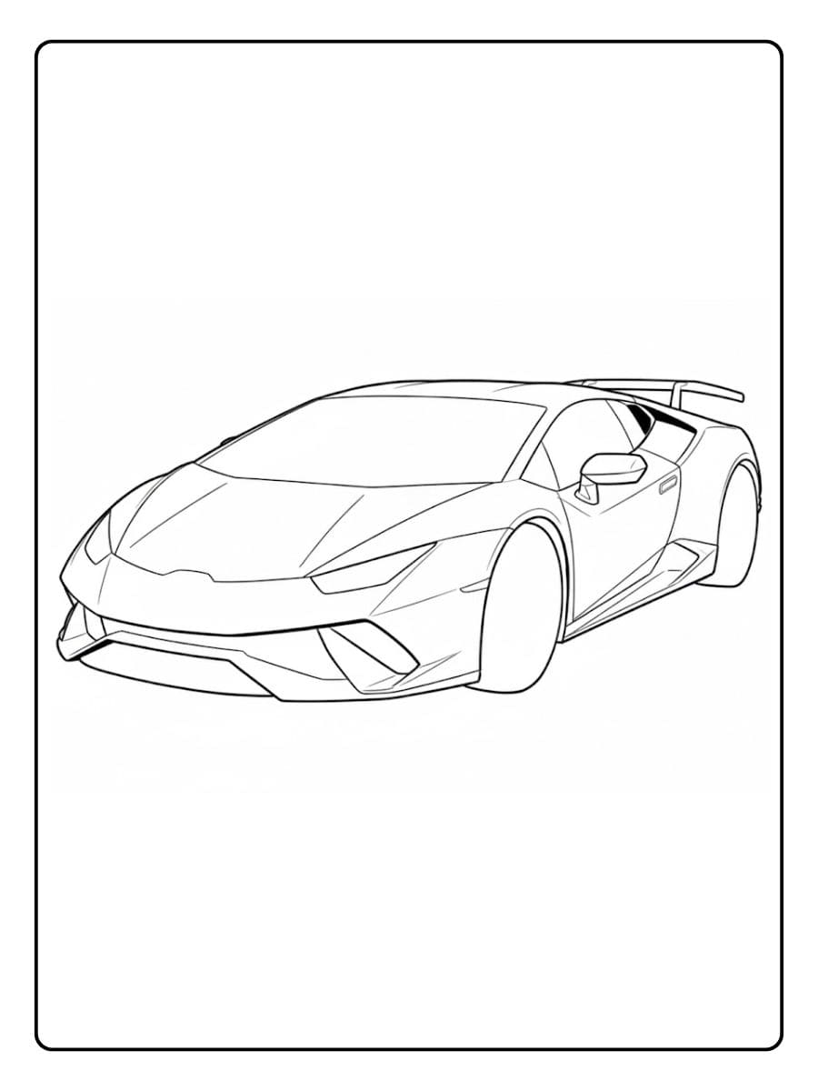 Ausmalbild Lamborghini Huracán Einfache Skizze
