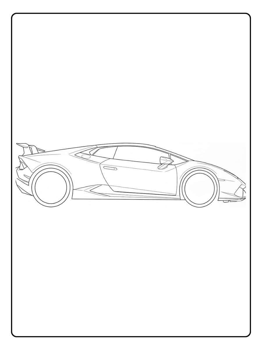 Ausmalbild Lamborghini Huracan Einfache Umrisszeichnung (2)