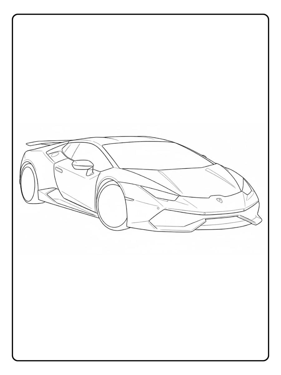 Ausmalbild Lamborghini Huracan Einfache Umrisszeichnung