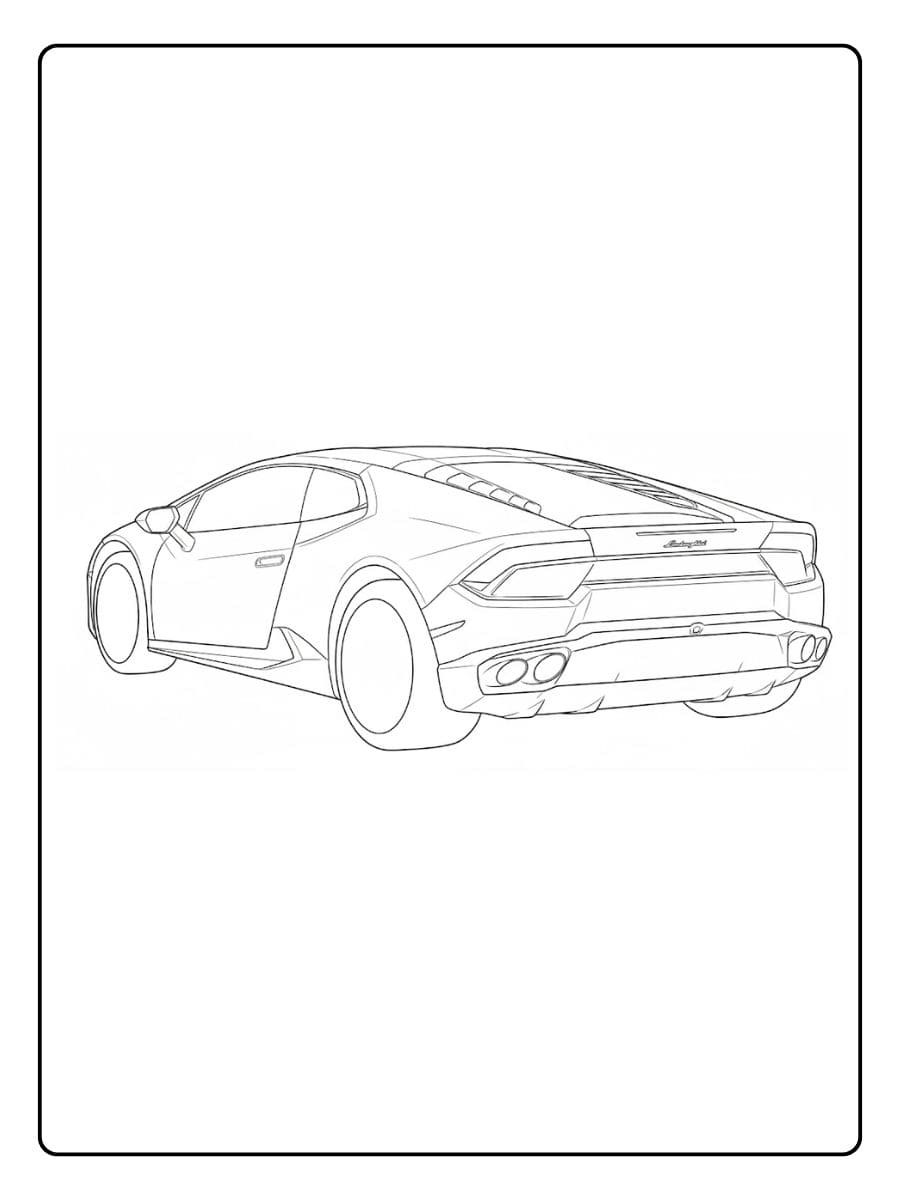 Ausmalbild Lamborghini Huracán Einfache und dicke Linien