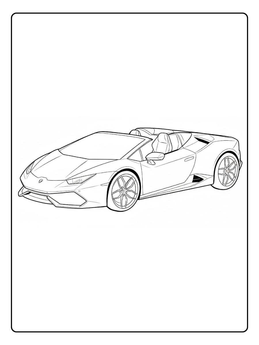Ausmalbild Lamborghini Huracan Spyder Umriss Kostenlos Drucken und Ausmalen