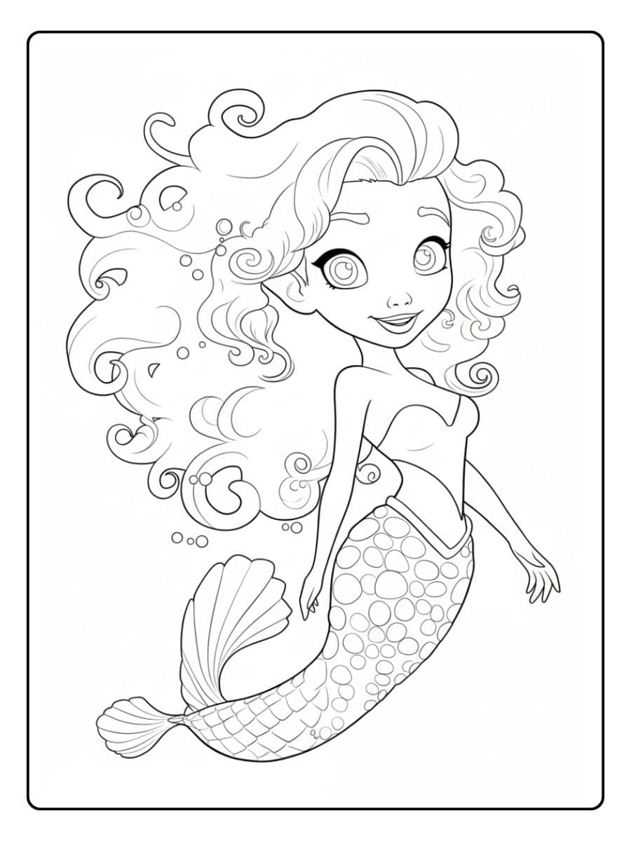 Ausmalbild Meerjungfrau Barbie Die bunte Schönheit