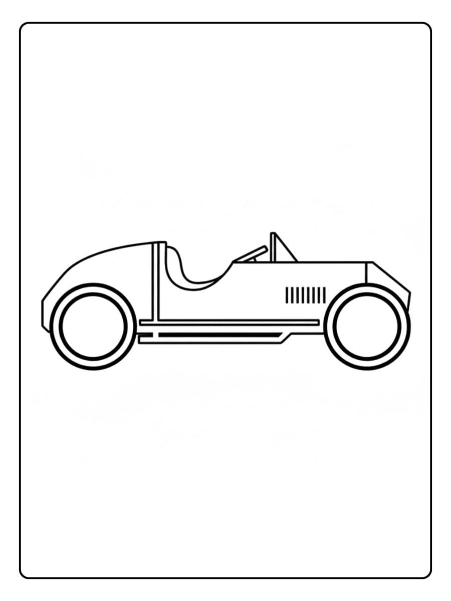 Ausmalbild Rennauto Oldtimer Kontur