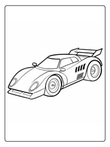 Ausmalbild Rennauto Sportwagen zum Ausmalen für Kinder