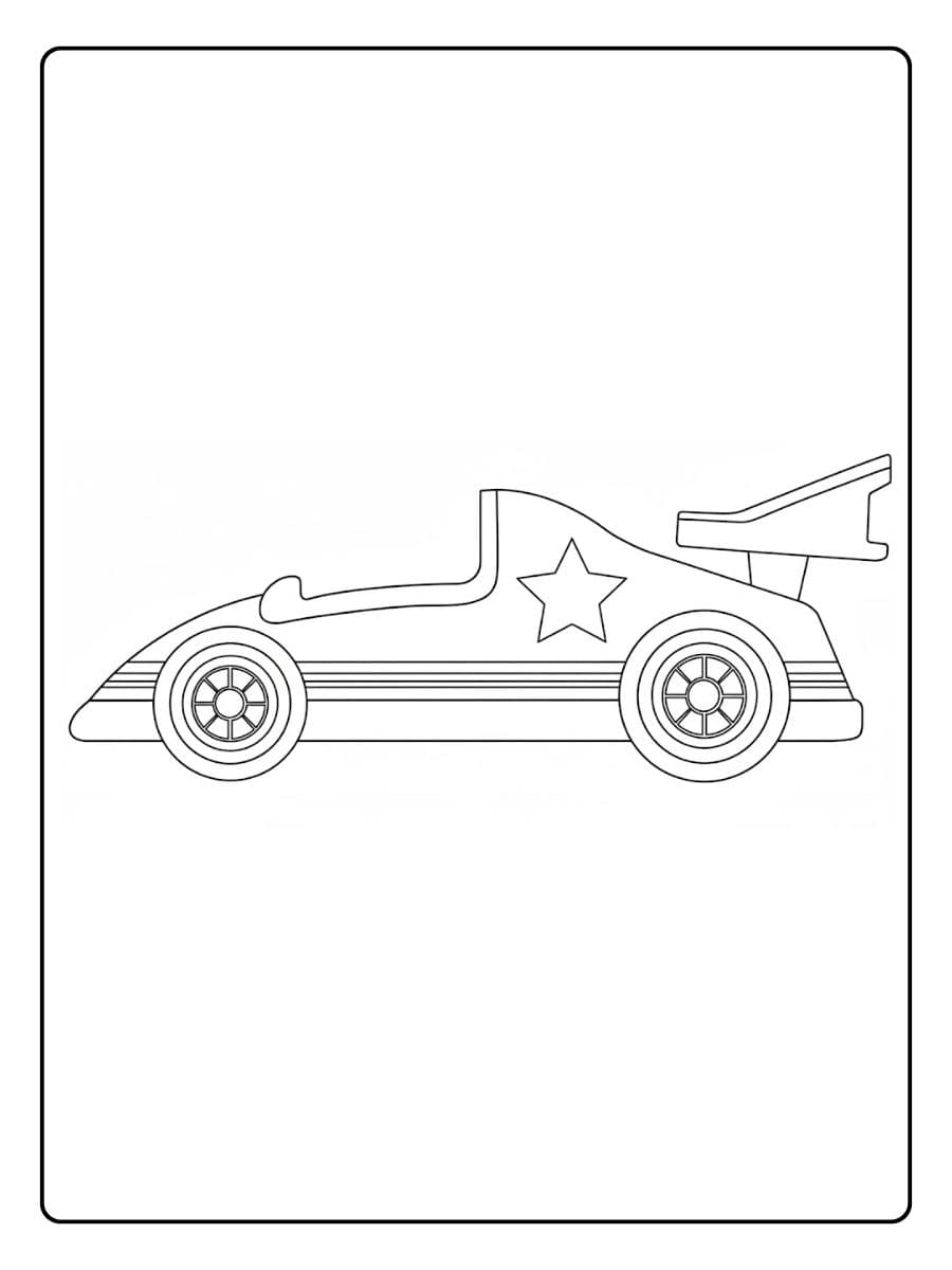Ausmalbild Rennauto Star Kinder Malvorlage