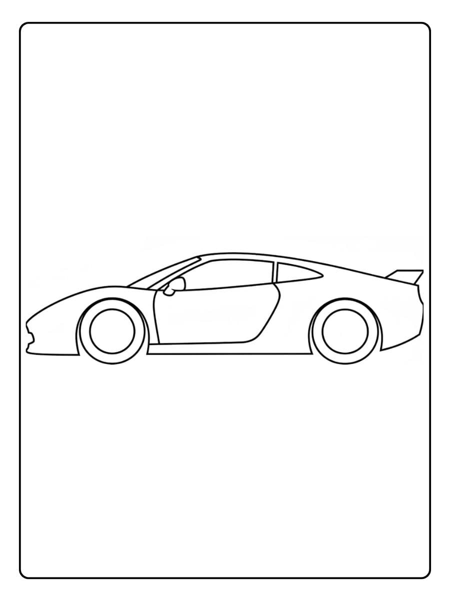 Ausmalbild Rennauto Umriss Einfache Skizze