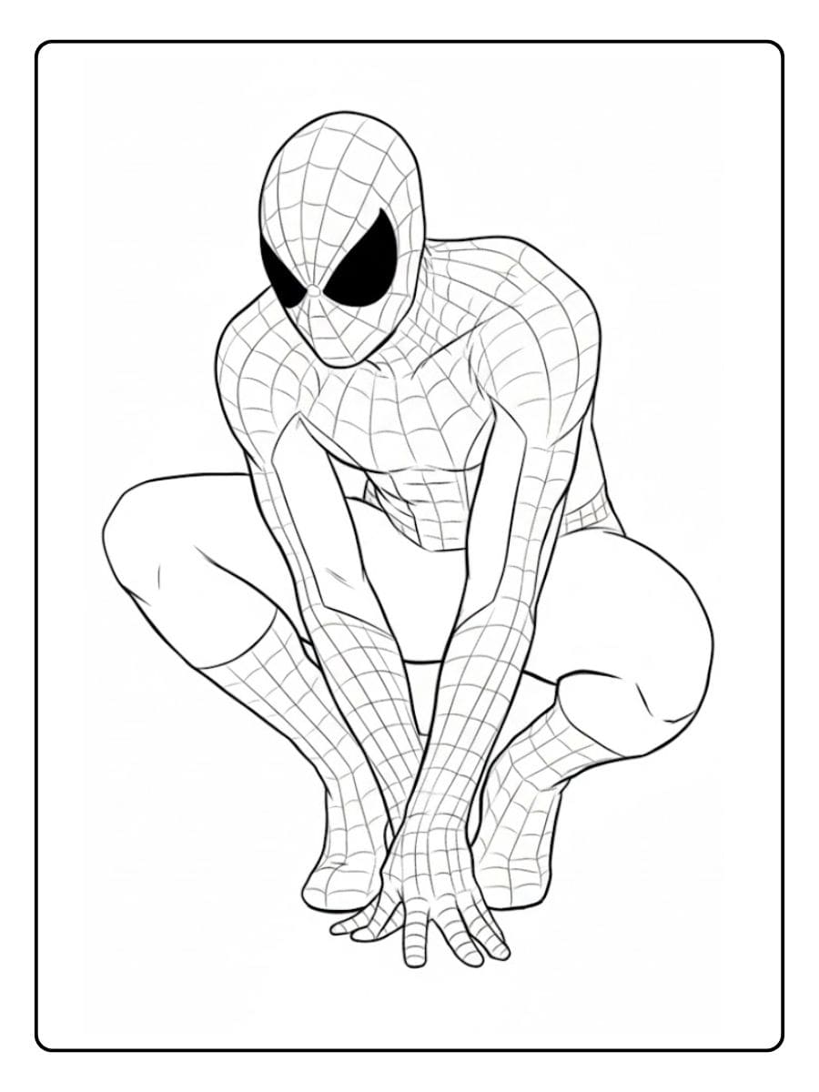 Ausmalbild Spiderman Nur die Umrisse
