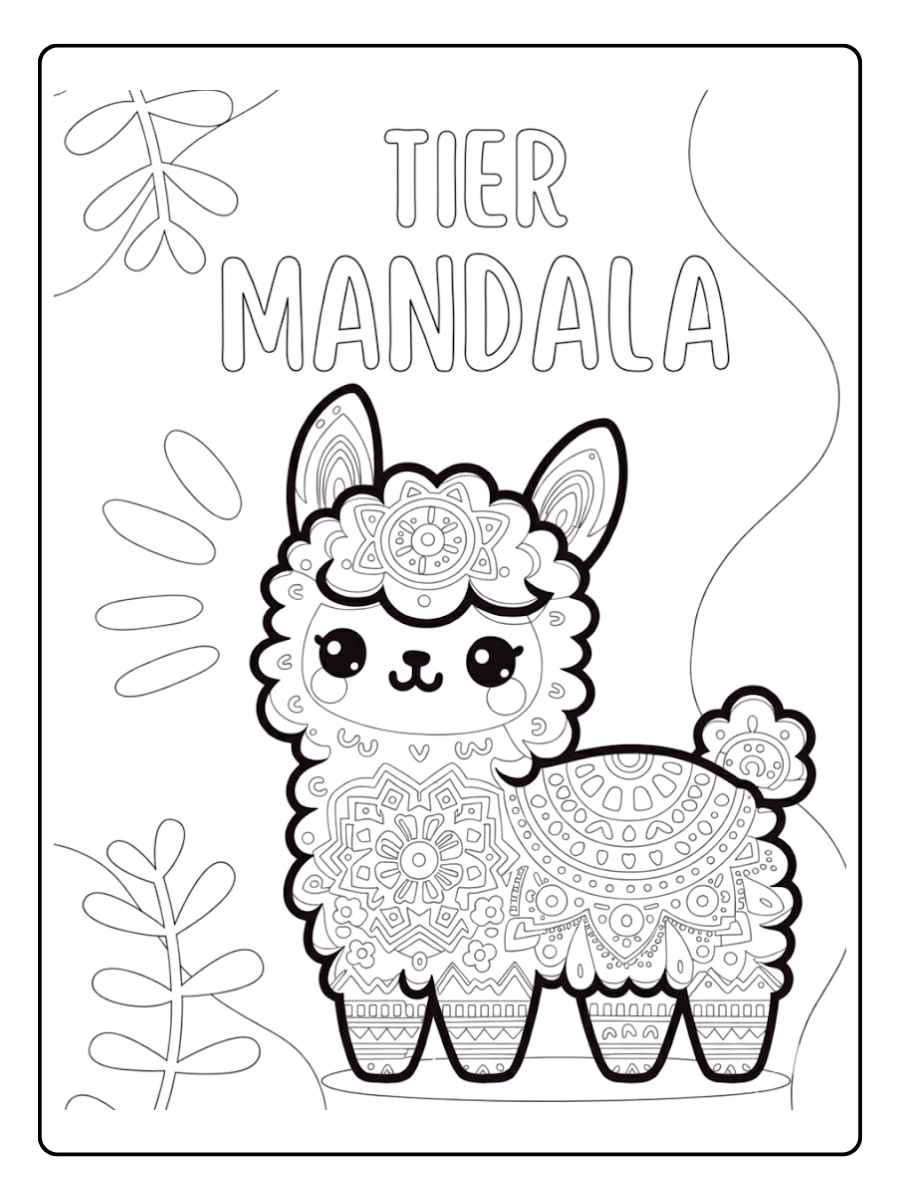 Ausmalbild Tier Mandala Elegantes Muster