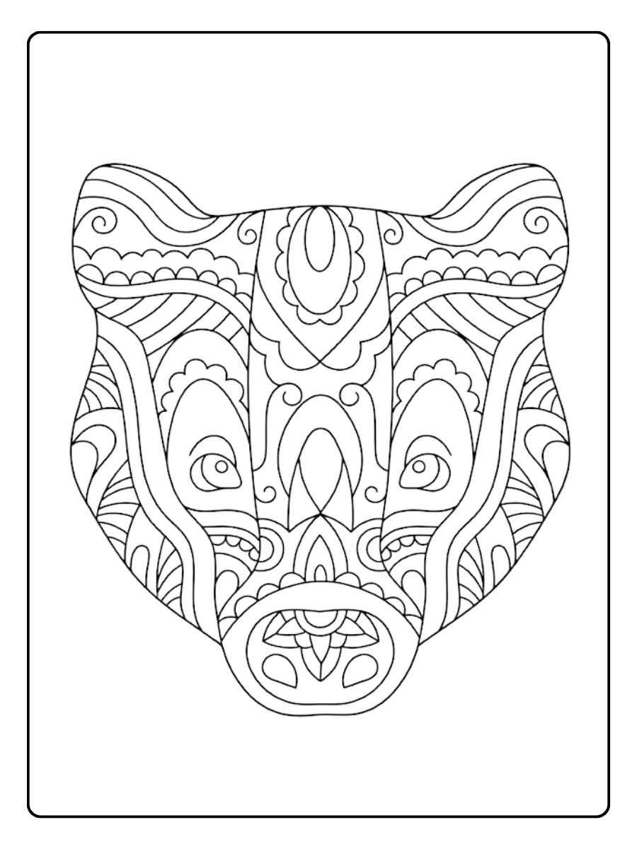 Ausmalbild Tier Mandala Zen Muster