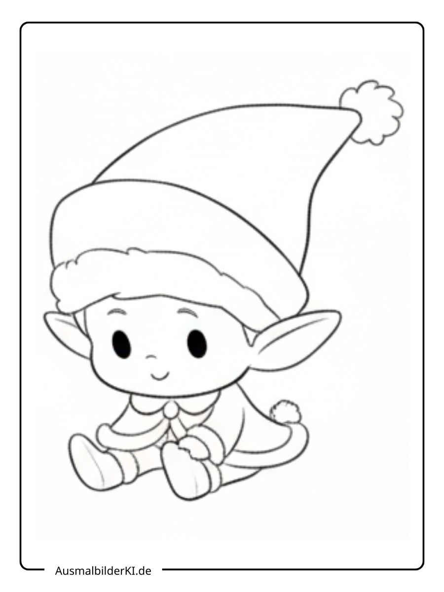 Ausmalbild Weihnachten Wichtel 15