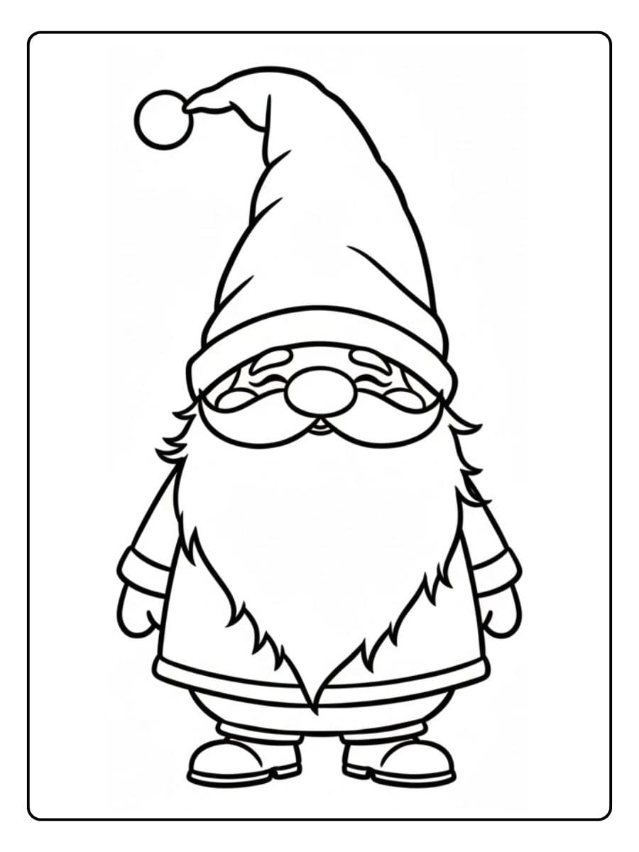 Ausmalbild Weihnachten Wichtel Einfache Strichzeichnung