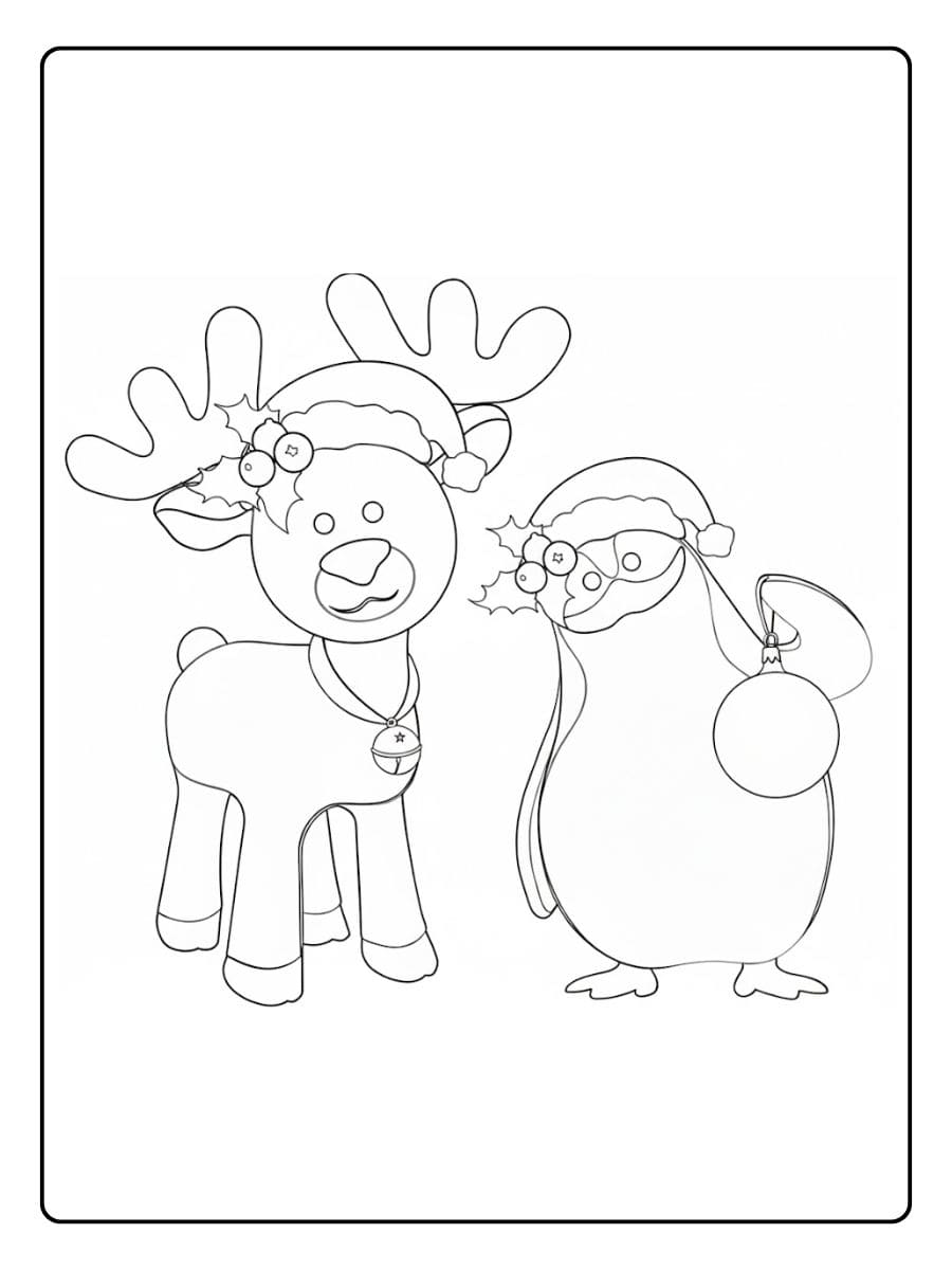 Ausmalbild Weihnachtskuh Niedliche Idee für Ihre ausmalbilder weihnachten tiere