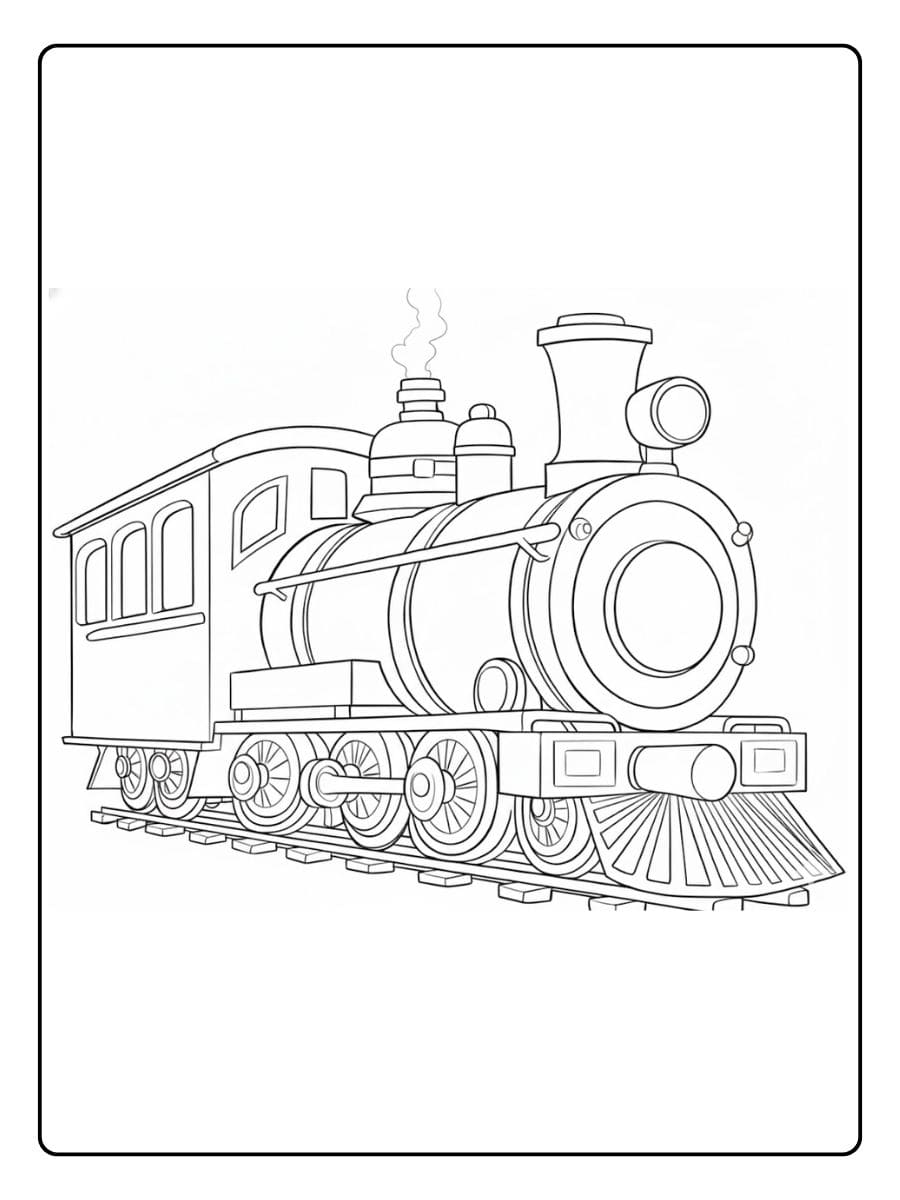 Ausmalbild Zug Lokomotive einfach