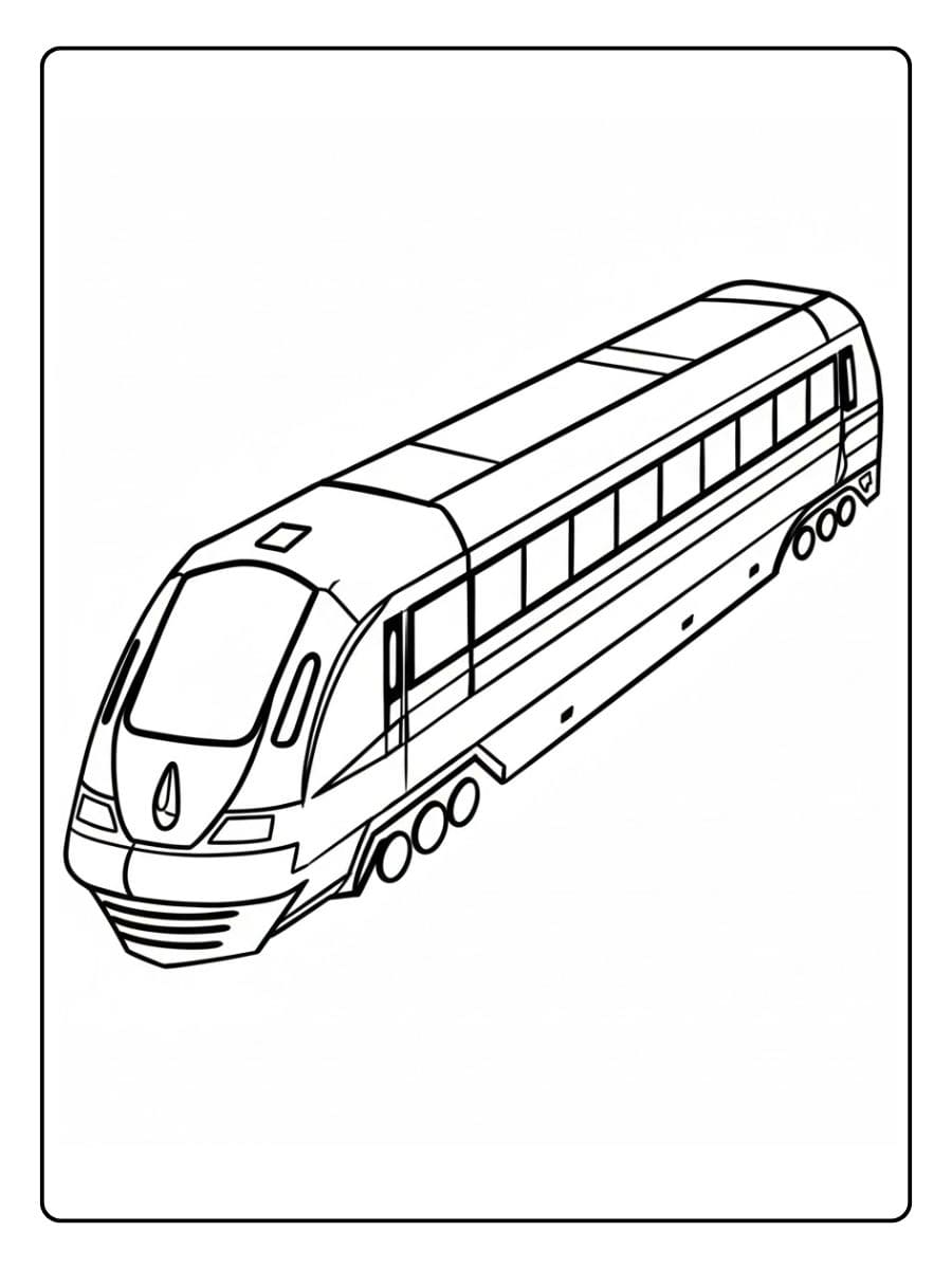 Ausmalbild Zug Moderner Hochgeschwindigkeitszug