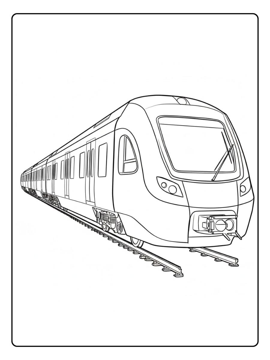Ausmalbild Zug für Kinder