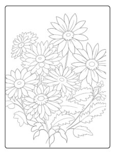 Ausmalbilder Blumen Detailreiche Frühlingsblumen