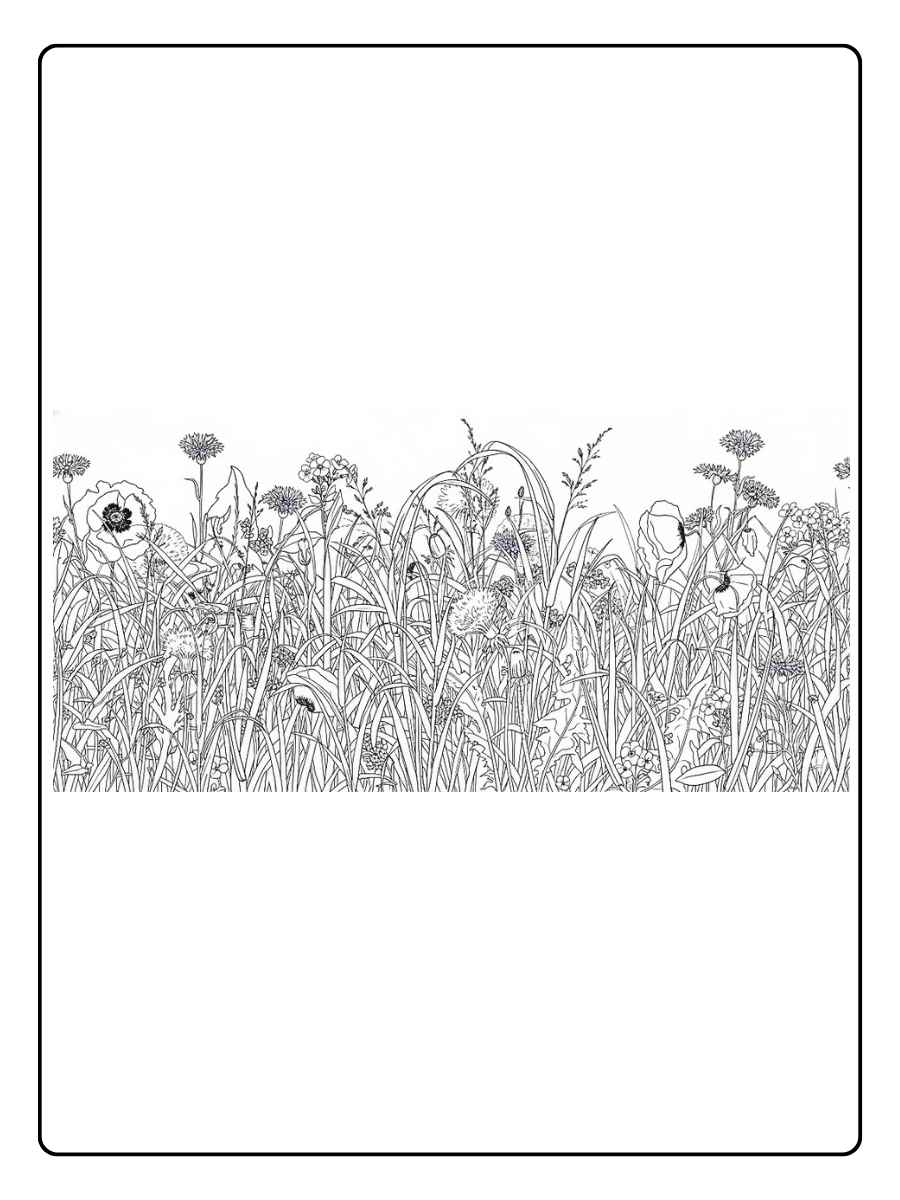 Ausmalbilder Blumenwiese im Frühling