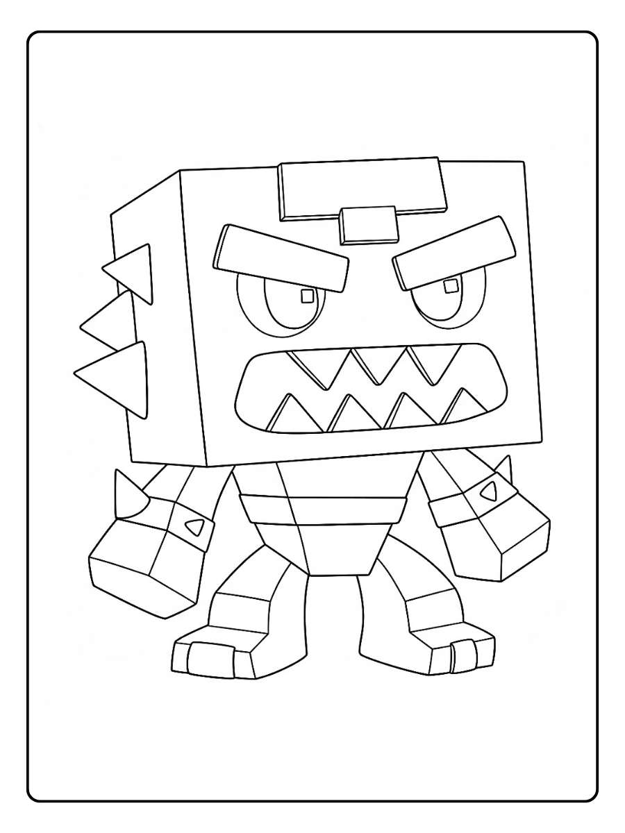 Ausmalbilder Minecraft Monster Böser Golem