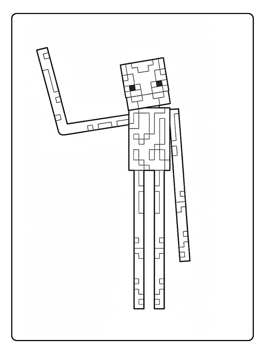 Ausmalbilder Minecraft Monster Langer Enderman