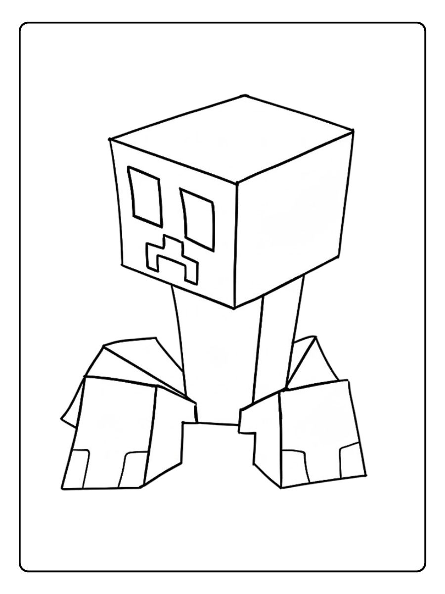 Ausmalbilder Minecraft Monster Niedliche Blockmonster